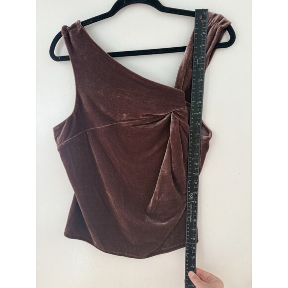 Sunday In Brooklyn Womens L Tank Top Velvet Purple/Brown Asymmetrical Top - Picture 6 of 7
